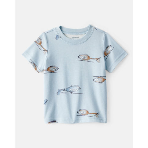 Baby Boy Helicopter Print Short-Sleeve Tee - Blue - Carter's | Carter's