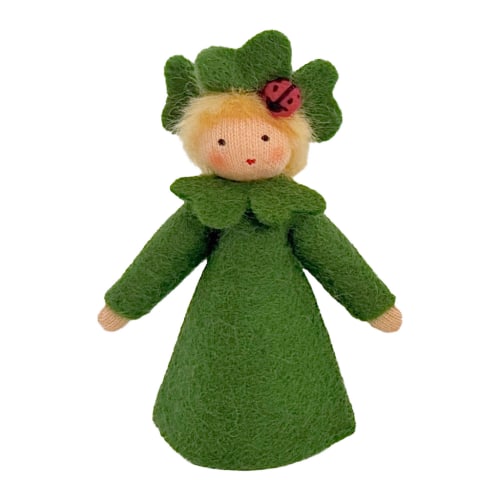 Clover Prince with Ladybug · Fair | Waldorf Miniature Fairy Doll by Ambrosius | Acorn Toy Shop