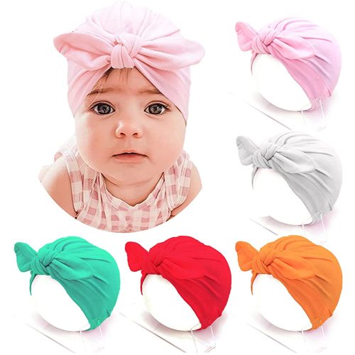Solalux Newborn Baby Girl Hat Cotton Baby Bow Beanie Infant Hats for Girls 0-3 Years