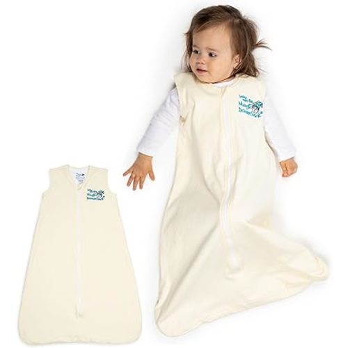 Baby Merlin's Magic Dream Sleep Sack 6-12 Months - 100% Cotton Wearable Blanket Sleep Sack - Transition Baby Sleep Sack - Promotes Restful Sleep and Movement - Soft and Cozy Design - Cream