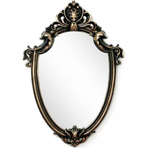 Eaoundm 16.5 x 11.5inch Vintage Mirror Antique Mirror Shield Shape (Vintage Gold)