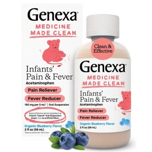 Genexa Infant's Acetaminophen Pain and Fever - Blueberry Liquid - 2 fl oz