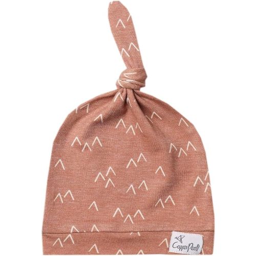 Baby Beanie Hat Top Knot Stretchy Soft"Rocky" by Copper Pearl