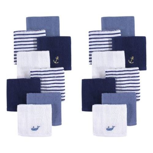 Hudson Baby Infant Boy 16pc Super Soft Cotton Washcloths, Anchor, One Size