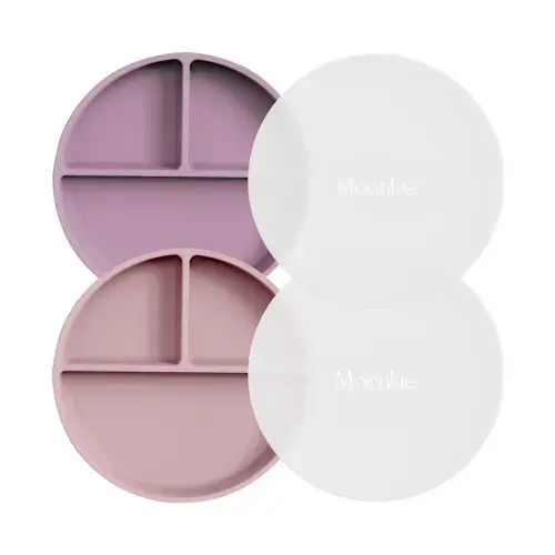 Suction Plates - 2 Pack - Pale Mauve/Blush