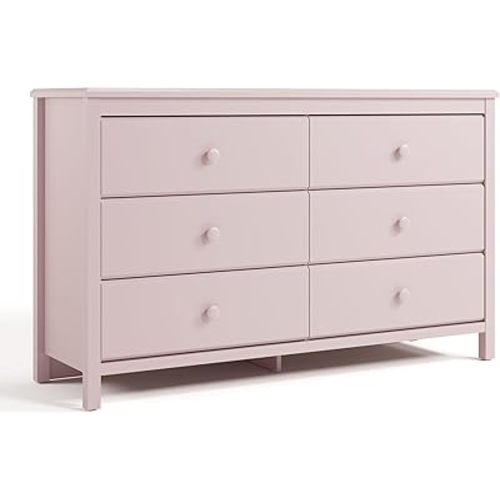 Storkcraft Alpine 6-Drawer Double Dresser, Blush