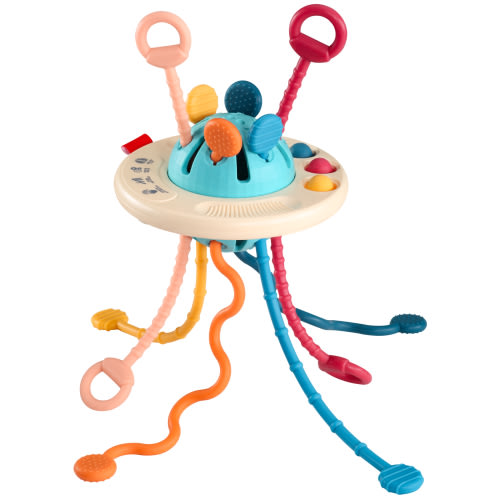 Montessori Toys for 1 Year Old,Baby Sensory Toys 12-18 Months, Silicone Pull String Interactive Toy,Travel Toys for Toddlers 1-3,Autism Sensory Toys,Airplane Activities for Toddlers Infant