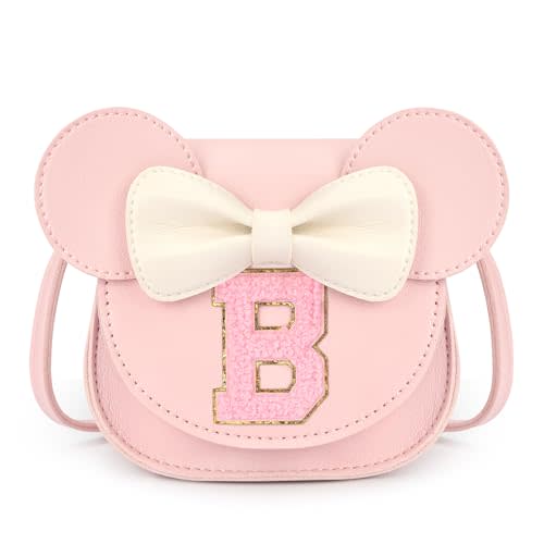 mibasies Toddler Purse Girl Gifts: Birthday Gifts for Girls 3-8 - Little Kids Gifts Mini Mouse Ears Bow Purse (Pink B)