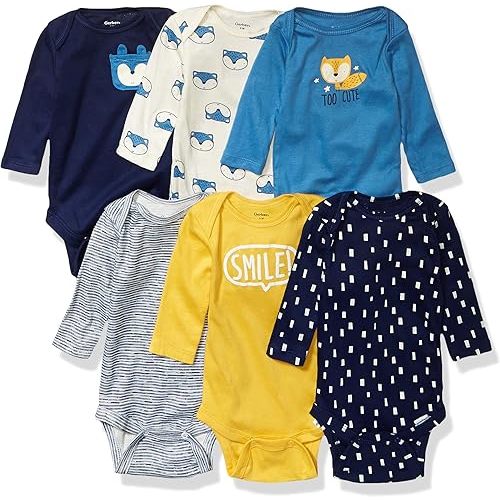 Gerber Baby Boys' 6-Pack Long-Sleeve Onesies Bodysuit