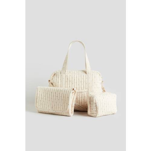 3-PIECE QUILTED DIAPER BAG SET