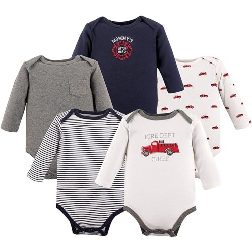 Hudson Baby unisex-baby Cotton Long-sleeve Bodysuits