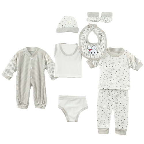 Povozer 0-3 Months Baby Boy Clothes 8PCS Newborn Baby Layette Set Newborn Must Have Newborn Stuff Going Home Outfit Newborn Outfits Preemie Outfits Gift For Baby Shower Gift for 0-3 Months,Grey