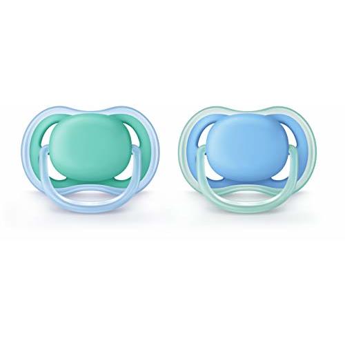 Philips Avent Ultra Air Pacifier, 6-18 Months, Blue/Green, 2 Pack, SCF244/22