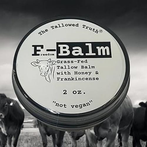The Tallowed Truth F-Balm Tallow – Grass-fed, Grass-finished Tallow – 5 Ingredients Only – Canadian-made All Purpose Tallow Balm – Made in Canada – Tallow for Face & Body (2 oz (1-Pack), Original)