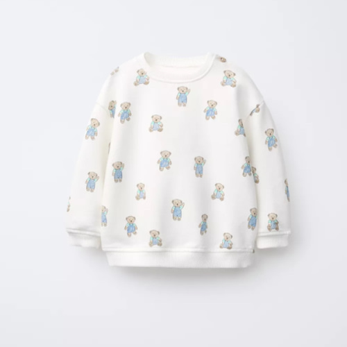 TEDDY BEAR SWEATSHIRT - Oyster-white | ZARA Canada
