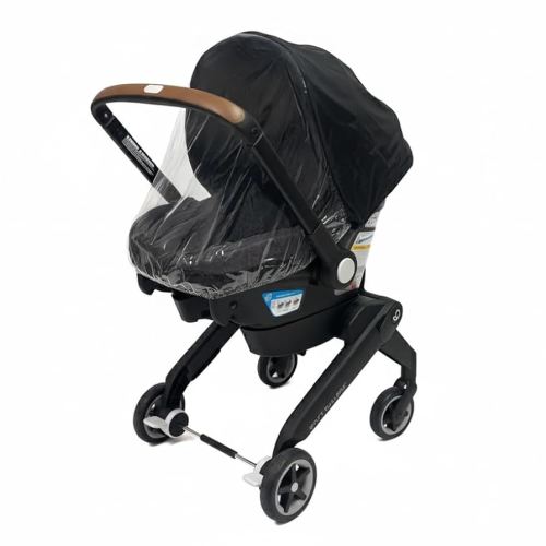 SASHA'S Rain and Wind Cover for Evenflo Shyft DualRide, Clear PVC, Waterproof Protection Shield, Hook and Loop Closure