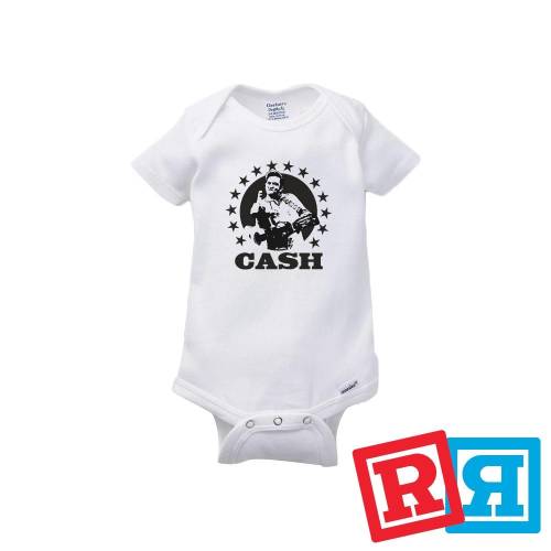 Johnny Cash Gerber Baby Onesie® Cotton Unisex White Short Sleeve