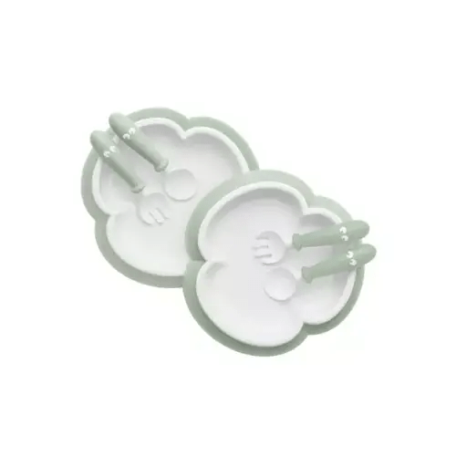 Brands We Love Baby Plate, Spoon & Fork, 2 Sets, Powder Green by Janie and Jack