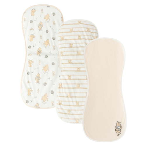 Disney Baby Winnie the Pooh Burp Cloths Soft Absorbent 20" x 10" Leakproof Burping Rags, 3 Pack, One Size, Newborn and Infant