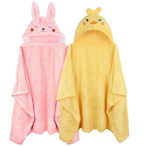 Bath Towel Hooded Kids Bath Towels for 0-5 Years, 2-Pack Thick Absorbent Toddler Towels with Hood Baby Bath Towels, Large 50''x32'' Hooded Baby Towels with Hood for Girl
