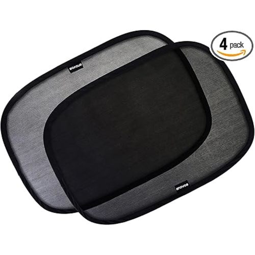 Enovoe Car Window Shades for Baby (4 Pack) - 21"x14" - Sun Shade Blocker, Cling - Glare Shield and UV Rays Protection for Your Child - Side Windows Screens for SUV- Mesh Window Shades for Car Baby