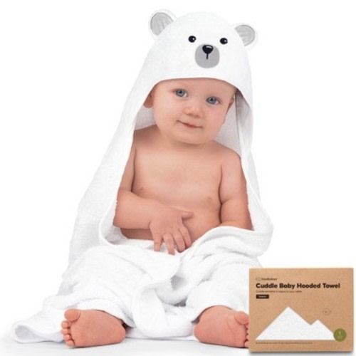 KeaBabies Cuddle Baby Hooded Towel, Organic Baby Bath Towel, Hooded Baby Towels, Baby Beach Towel for Newborn, Kids, Color: Polar, Size: regular