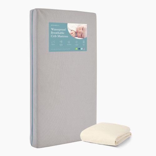 Soundly Waterproof Breathable Crib Mattress with Organic Pad - Grey