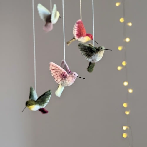 Hummingbirds theme, Hummingbirds mobile, Birds baby mobile, Nursery bird mobile, Flying birds mobiles, Baby mobile girl