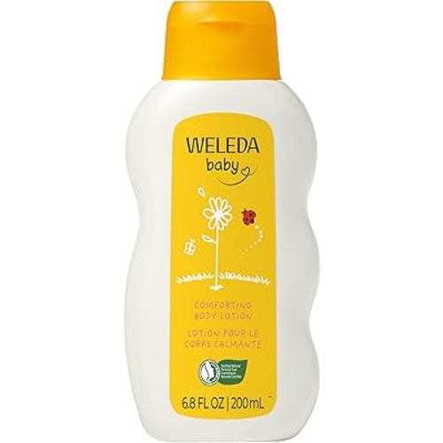 Weleda Baby Calendula Comforting Body Lotion, Plant Rich Moisturizer with Calendula, Chamomile, Sweet Almond and Sesame Oils, 6.8 Fl Oz