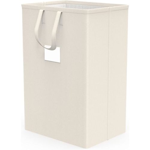 75L Large Laundry Hamper with Handles, Dirty Clothes Hamper for Bedroom Waterproof, Freestanding Tall Laundry Basket Waterproof, Hamper for Bedroom, Bathroom, Dorm, Toys Storage(Ivory)