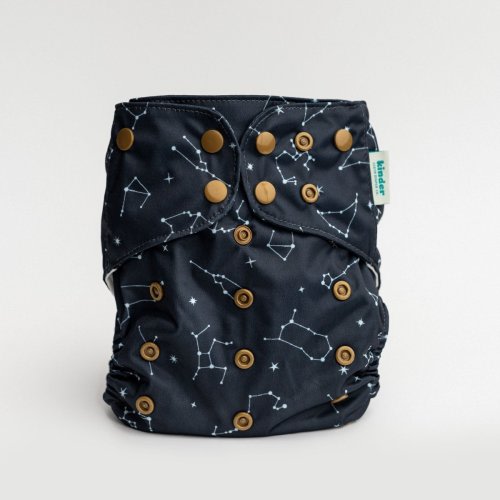 Space and Sky: Essentials Pocket Cloth Diaper with Athletic Wicking Jersey, Grows with your Baby