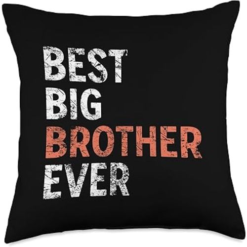 Best Big Brother Ever Vintage Older Brother Throw Pillow