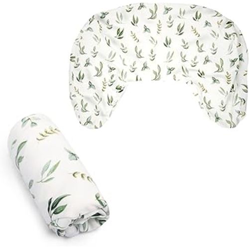 Boppy Nursing Pillow Cover, Organic Green Leaves, Single Cover, Easy-On Slipcover with Gentle 100% Organic Cotton Fabric for The Redesigned Nursing Pillow