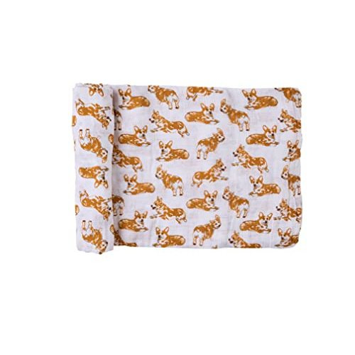 Mud Pie Baby Dog Breed Swaddle Blanket, Corgi, 47" x 47"
