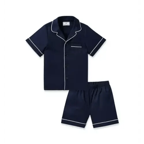 Pajamas Kid's Twill Short Sleeve Short Pajama Set in Navy by Janie and Jack