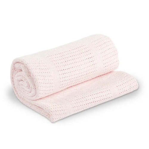 Cellular Cotton Blanket - Pink