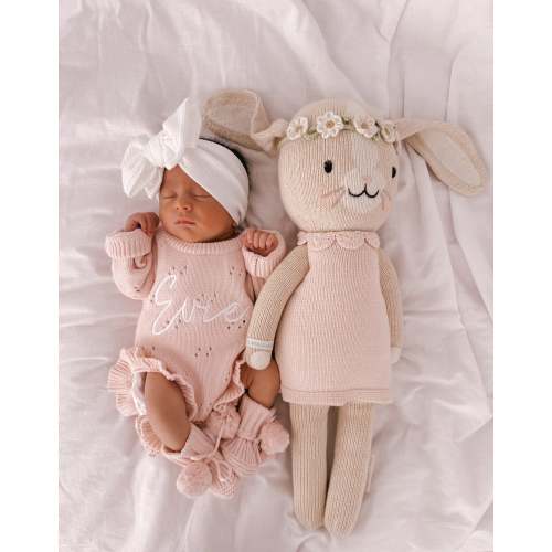 POINTELLE FRILL ROMPER - BABY PINK