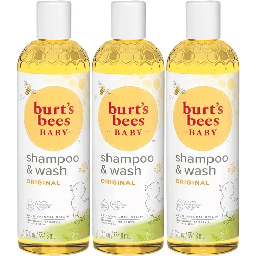 Burt's Bees Baby Shampoo and Wash Set, 2-in-1 Natural Origin Plant Based Formula for Sensitive Skin, Original Fresh Scent, Tear-Free, Pediatrician Tested, 3 Travel Size Bottles, 36 oz (12 oz 3-Pack)