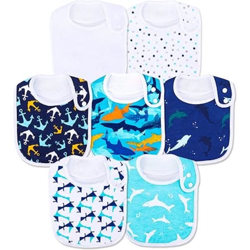 Baby Bibs Soft and Absorbent Organic Cotton Bandana Drool Bibs Set for Boys Girls Newborn 0-36 Months