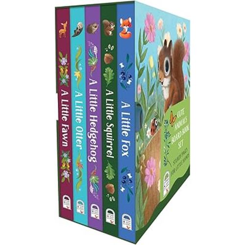 Animal Board Book Set - 5 Shaped Animal Books and Slipcase