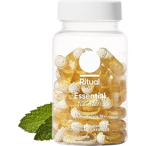 Ritual Multivitamin for Men 18+ with Zinc, Vitamin A and D3 for Immune Function Support*, Omega-3 DHA, B12, K2, Gluten Free, Non-GMO, Vegan, Mint Essenced, 30 Day Supply