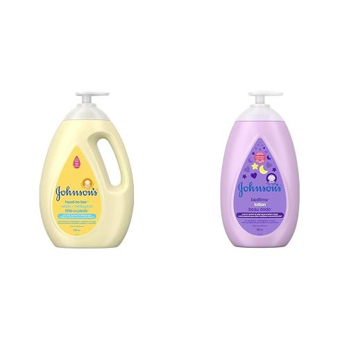 Johnson's Baby Wash and Shampoo (1000 ml) + Johnson's Baby Bedtime Moisturizing Lotion (800 ml)