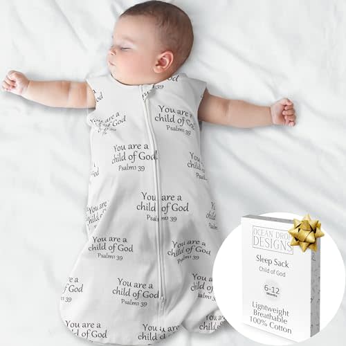 Ocean Drop Designs Baby Sleep Sack (16-24 lbs) - Christian Baby Gifts - 100% Cotton