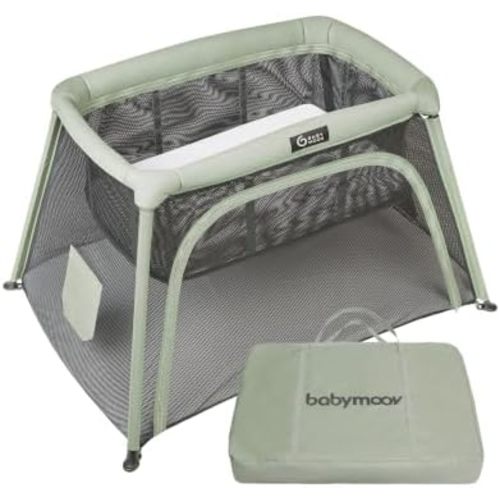 Babymoov Moov & Comfy 3-in-1 Travel Crib & Pack and Play, Lightweight Baby Playpen, Portable Play Yard and Infant Bassinet (Certified for Overnight Sleep US & Canada)