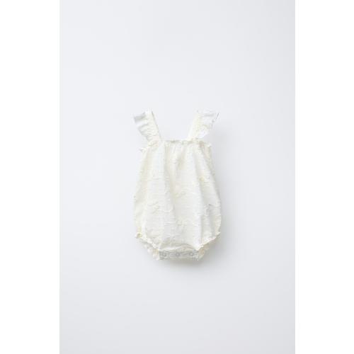 EMBROIDERED BUTTERFLY ROMPER - Ecru | ZARA United States