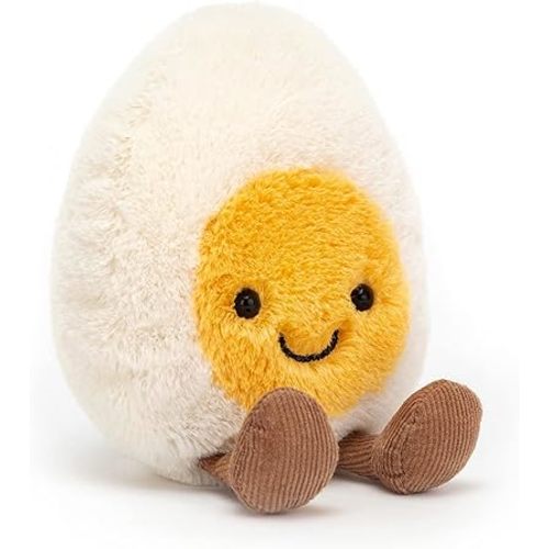 Jellycat Amuseables Boiled Egg Happy Stuffed Toy, Small 5.5 inches - Food Plush - Fun Gift Idea