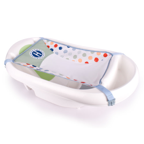 Hopscotch Lane Newborn to Toddler White 3-in-1 Rigid Baby Bathtub with Sling, Ages 0+ Months, Unisex