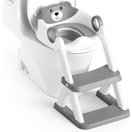 Potty Training Seat, Upgrade Toddler Toilet Seat for Kids Boys Girls, 2 in 1 Potty Training Toilet for Kids, Splash Guard Anti-Slip Pad Step Stool（Upgraded Cushion）