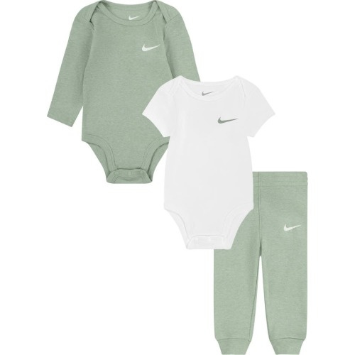 Baby Solid 3-Piece Bodysuits & Joggers Set, 0-3M, Mica Green Heather