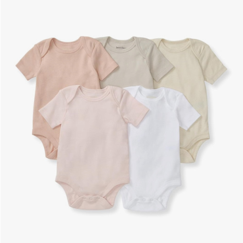 Burt's Bees Baby Unisex Organic Cotton Short and Long Sleeve Bodysuits, 5-Pack